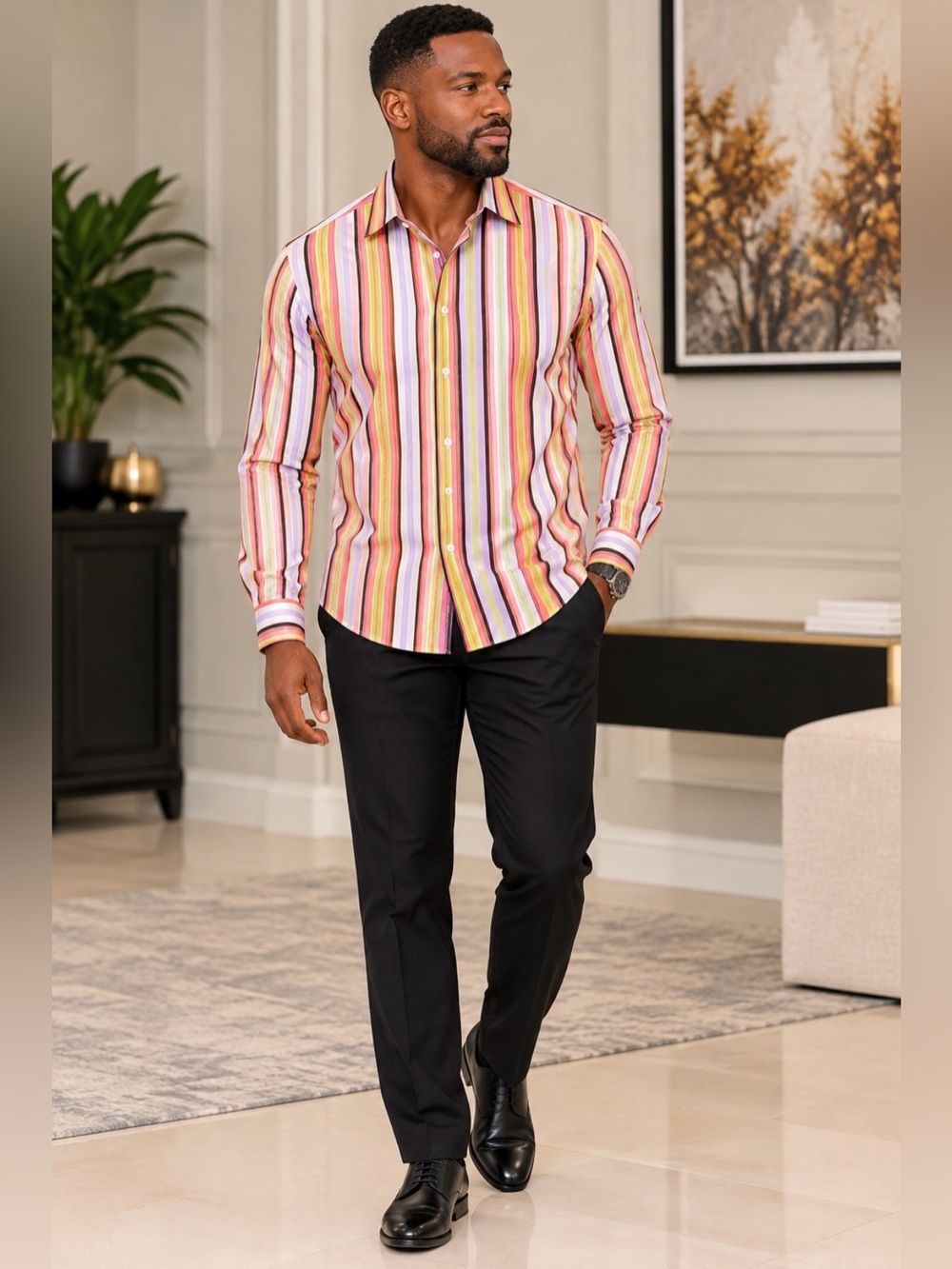 Robert Graham Men's Multi-Stripe Button-Down